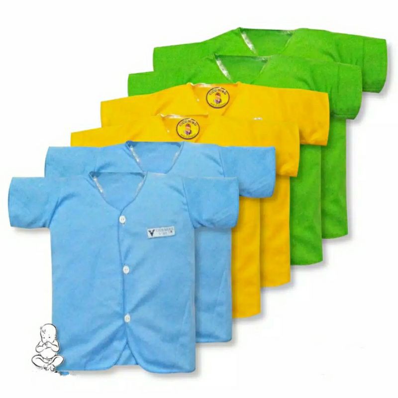 6pcs Baju bayi pendek newborn polos Jepang / Baju pendek newborn CICO MIKO