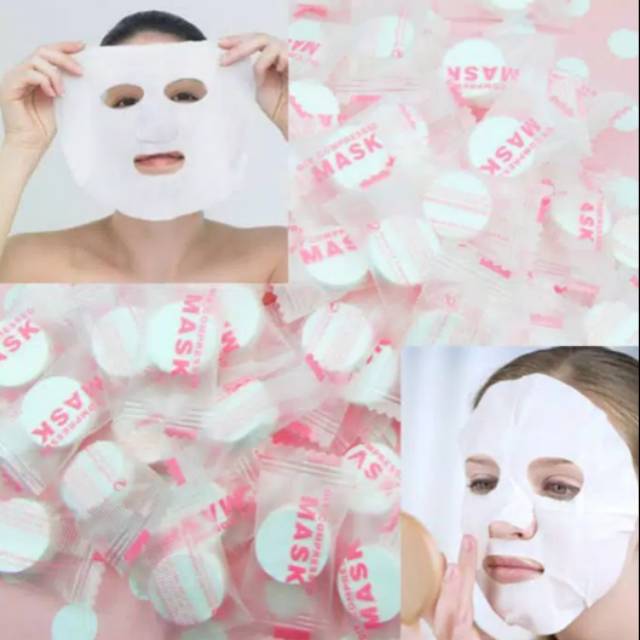 Compressed Mask Sheet Mask - Masker Wajah Kompress bentuk Tablet - Masker Kertas