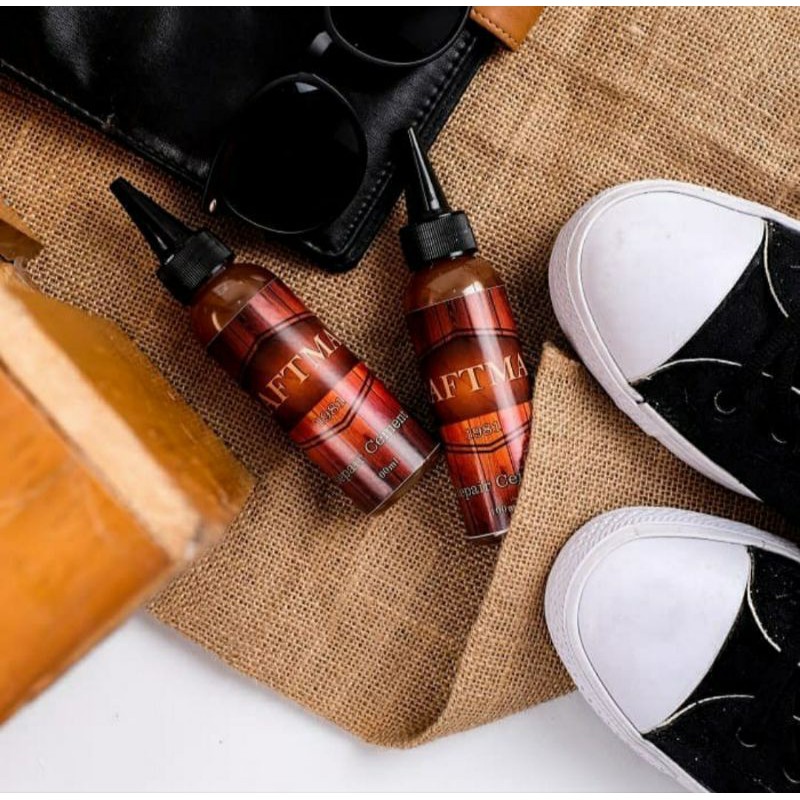 CraftMan Lem Sepatu Tas Kulit Kain Karet Plastik Foam Reparasi Repair Putih Bening 100ml