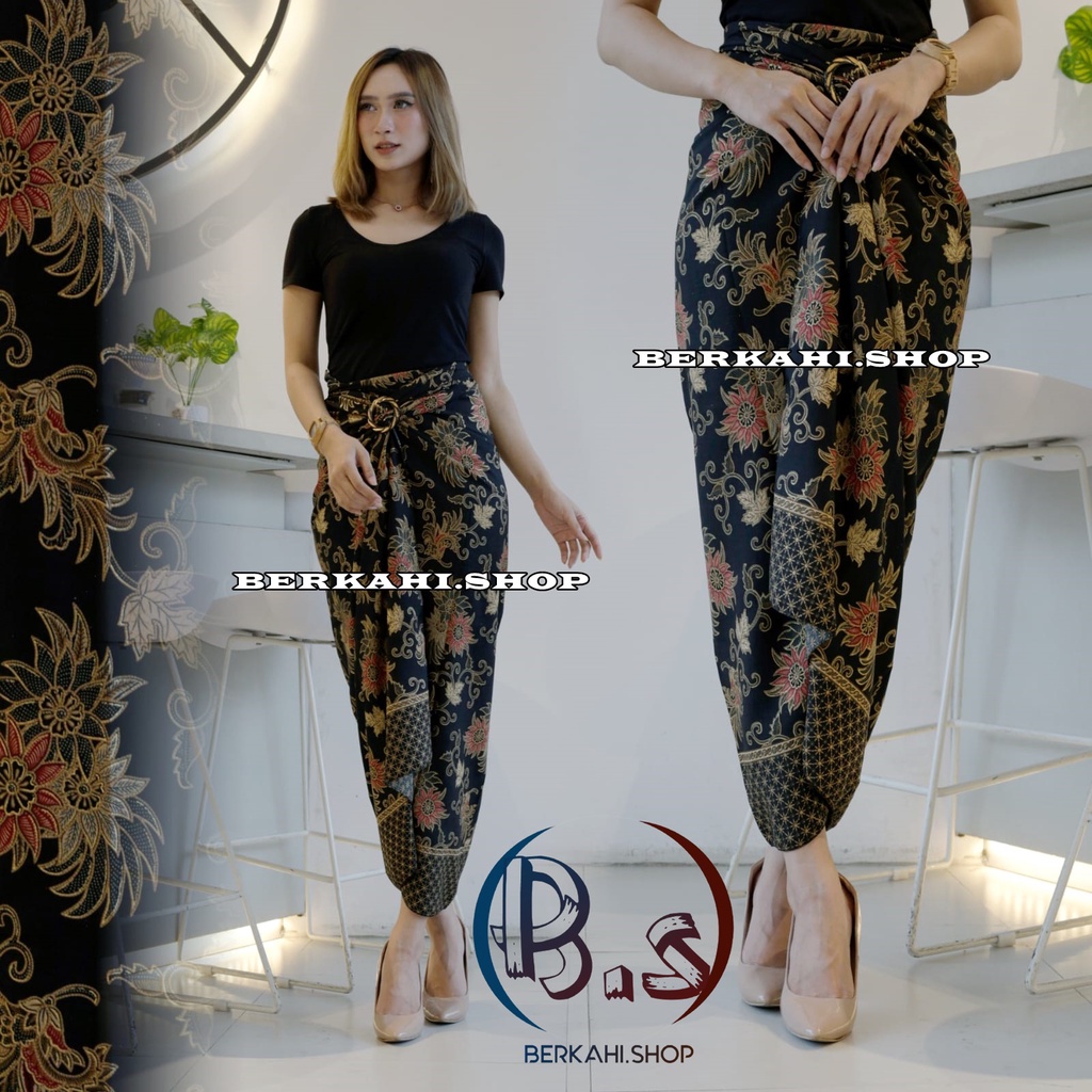 Rok Lilit Batik/Bawahan Kebaya Modern/Rok Serut Batik/rok lilit batik kain lilit murah/lilit batik modern/motif azalea hitam