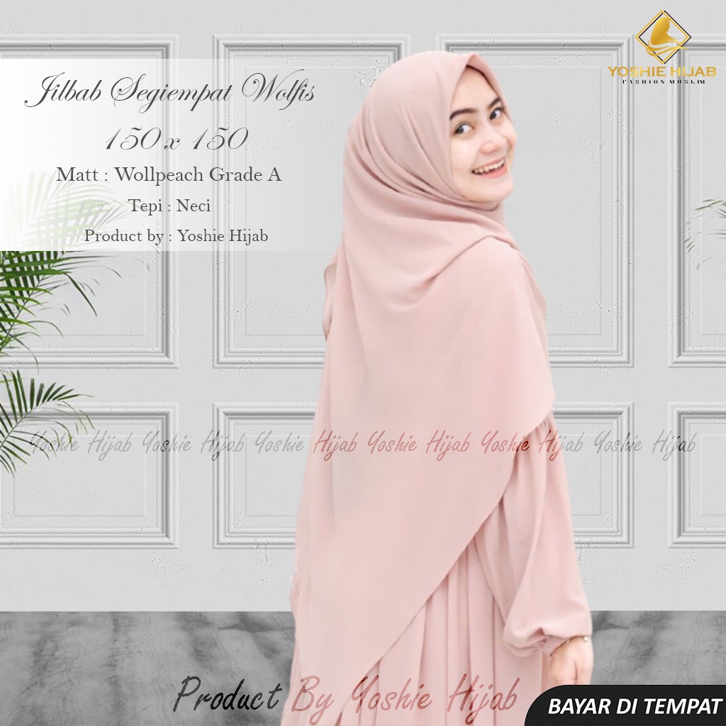 Jilbab Segi empat Wolfis 150x150 Kerudung Segi Empat Hijab Jumbo Grade Original