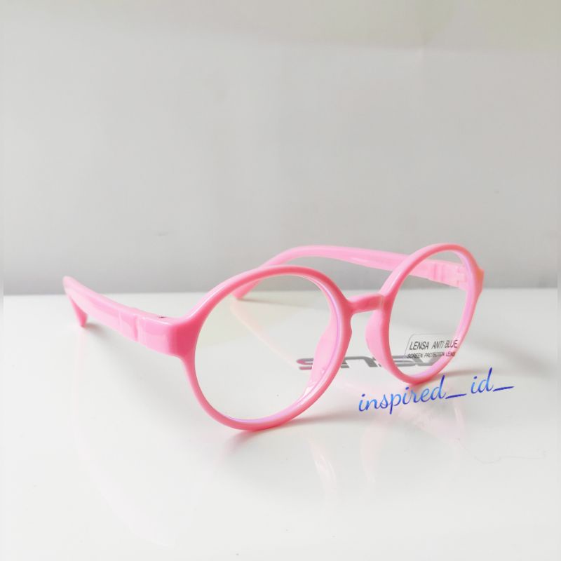 Kacamata Anak  Anti Radiasi Frame Lentur-Pink