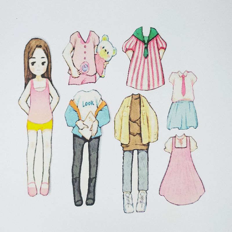 Busy Page Bp Bpan Orang Orangan Mainan Anak Bongkar Pasang Baju Kertas Magnet Doll Dress Loli Girl