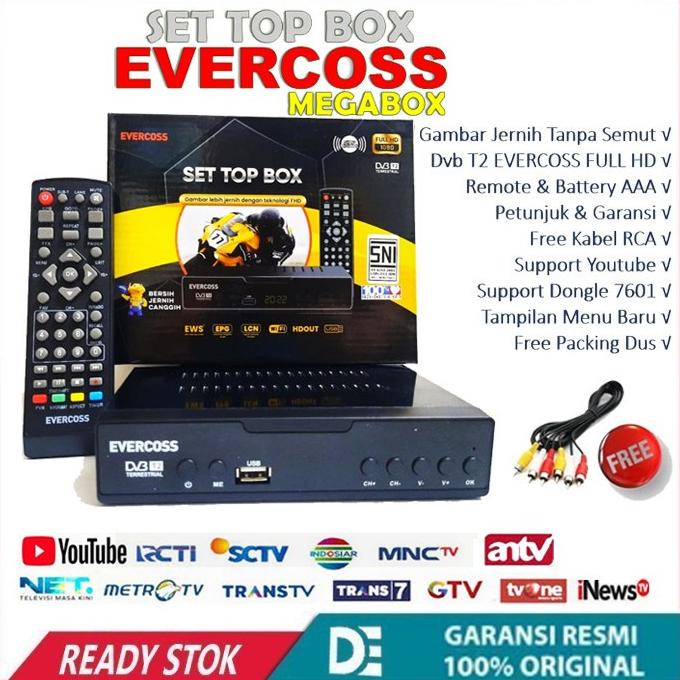 EVERCOSS STB MAX pro Tv Set Top Box DVB T2 Digital MAX PRO