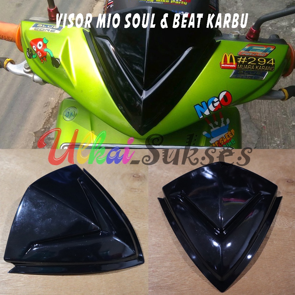 Variasi Aksesoris Visor Windshield Beat Lama / Beat Karbu Mio Soul Hitam Murah