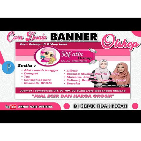 Spanduk Olshop / Spanduk Olshop Murah / Spanduk Custom Murah / Spanduk Custom / Gratis Design