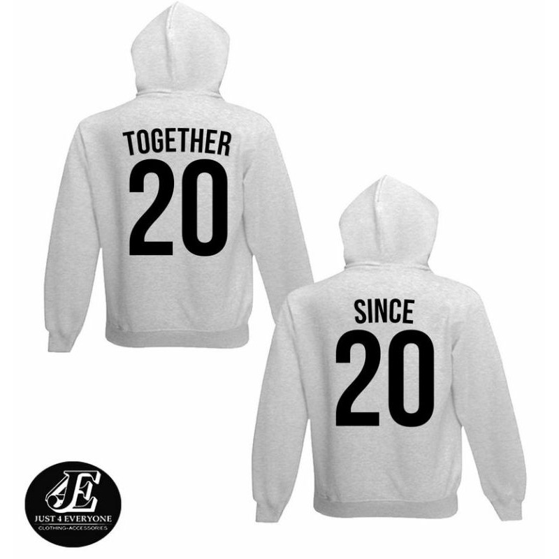 S - XXXXXL(6XL) COUPLE Jaket Hoodie TOGETHER SINCE [CUSTOM TAHUN/ANGKA] OVERSIZE BIGSIZE Pria wanita