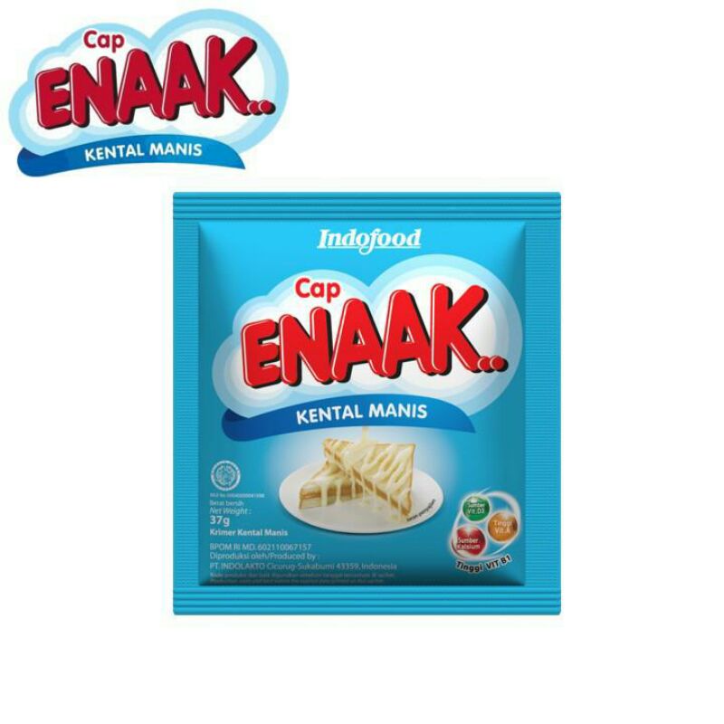 

Susu kental manis CAP ENAK PUTIH , 1 PACK / 1 RENCENG ISI 6 SACHET x 37 gr , cap enak sachet putih 6 pcs x 37 gram