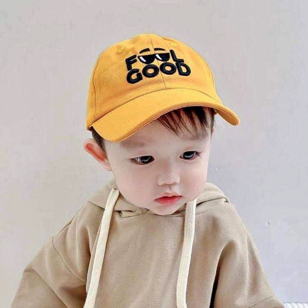 PHILEO | TOPI ANAK FASHION HAT TOPI MOTIF LUCU BORDIR UNISEX TOPI MOTIF FEEL GOOD-7