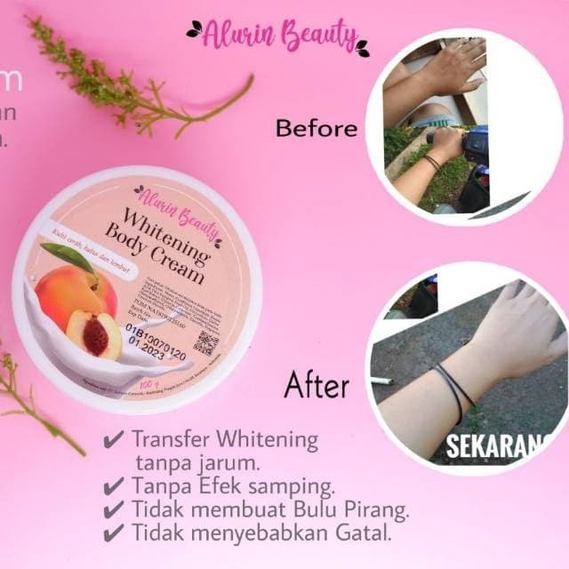 ALURIN WHITENING BODY CREAM | BLEACHING PEMUTIH KULIT HALAL dan BPOM