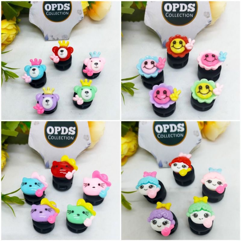 Stopper Bulat Hitam Stopper Karakter Stopper Tali Masker Karakter Siap Pakai