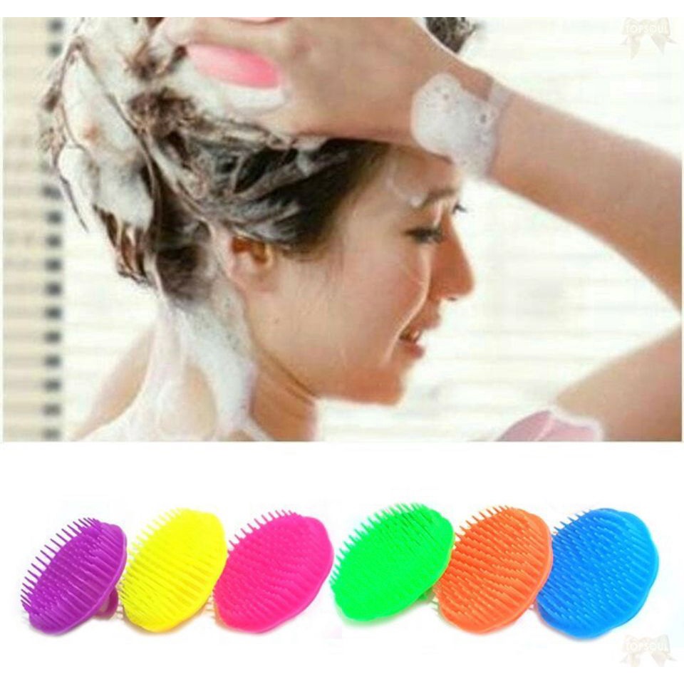 PS SISIR KERAMAS BULAT / SISIR SIKAT KERAMAS MANDI / SISIR PIJAT KEPALA / SISIR CUCI RAMBUT SILIKON / SISIR KERAMAS ANTI KETOMBE SERBAGUNA