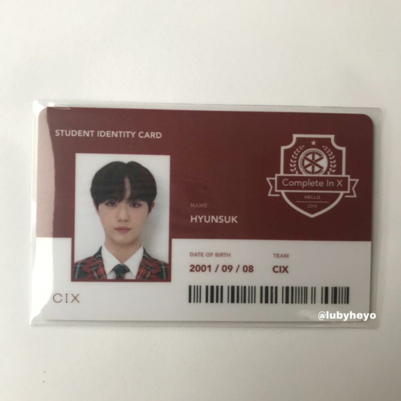

HYUNSUK CIX STUDENT ID CARD