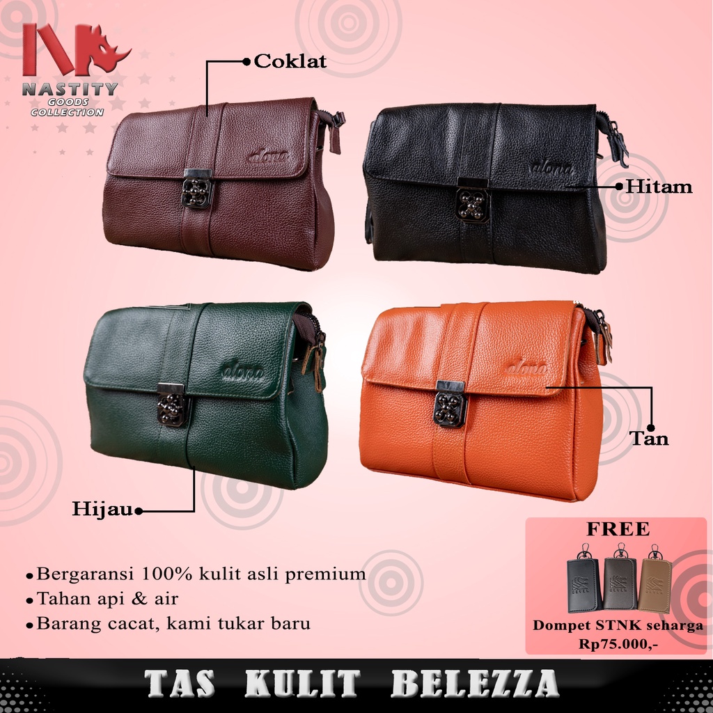 Tas Selempang Kulit Asli Wanita Totebag Sling Shoulder Tote Bag Tas Slempang Hp Kecil Mini Fashion C