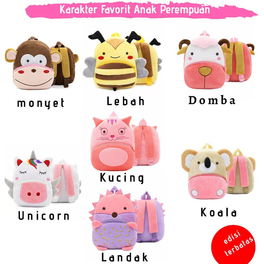 Tas Ransel Karakter  Hewan  Kakoo