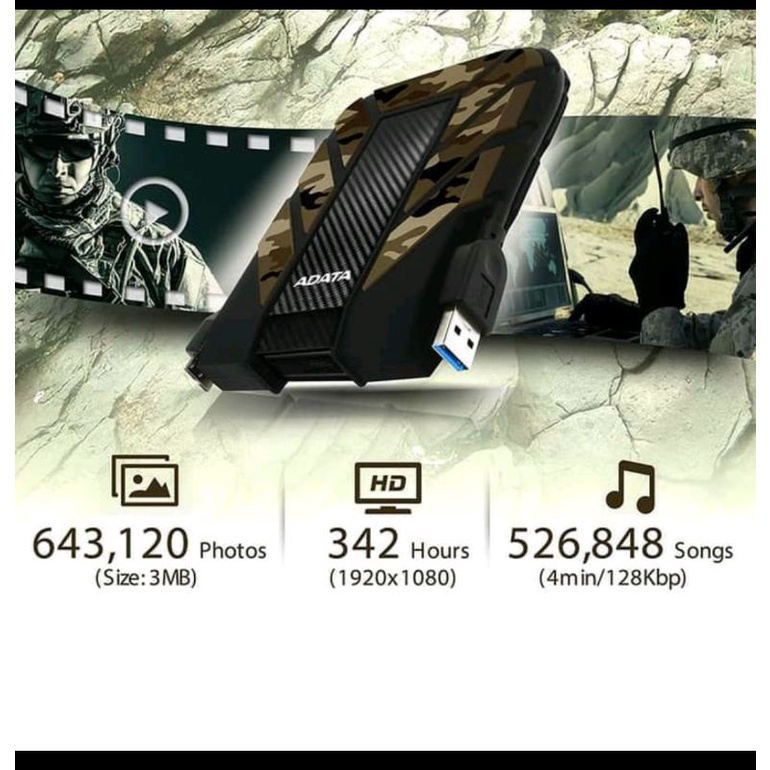 Adata HD710M Military Pro 2TB - Hardisk Eksternal External Antishock - FREE 2 Item HOT