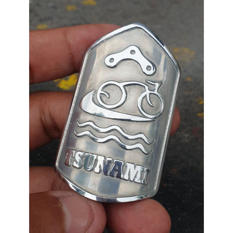 Jual Head tube Badge / Head badge TSUNAMI Emblem Sepeda TSUNAMI