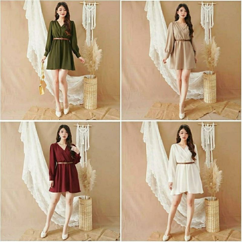 DRESS VARLA/DRESS WANITA TANGAN PANJANG