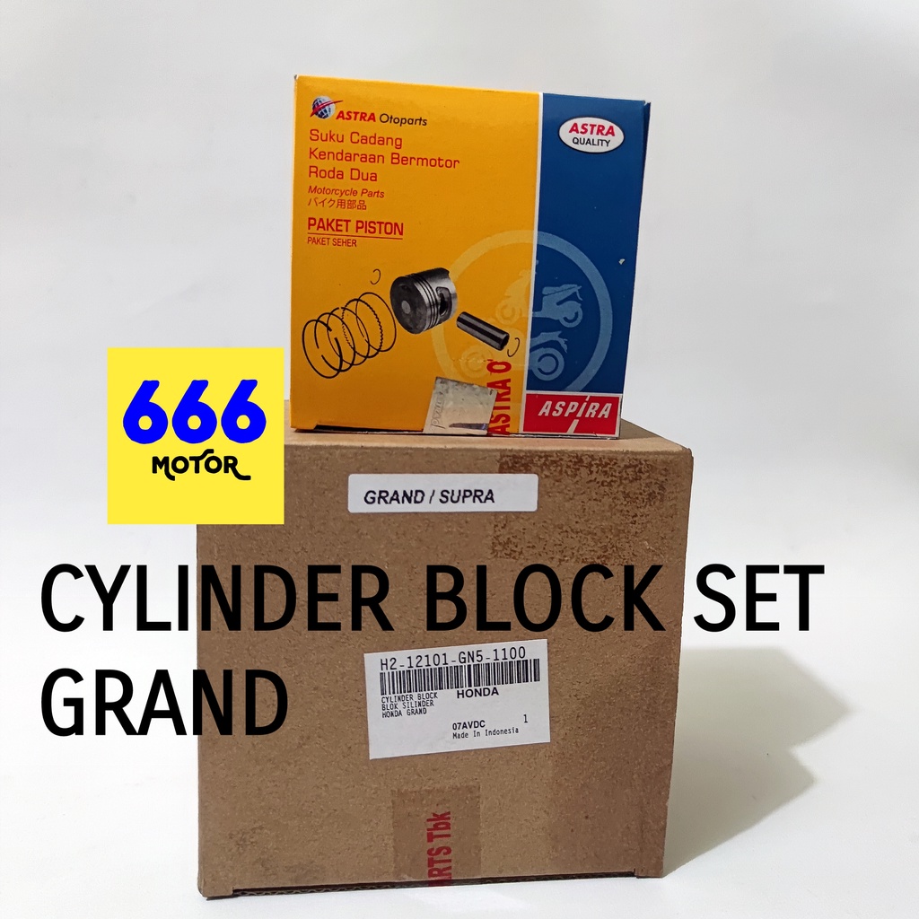 SILINDER BLOK CYLINDER BLOCK SEHER PISTON HEAD DAN SEHER KIT BORING GRAND SUPRA X 100  ASPIRA H2-12101-GN5-1100