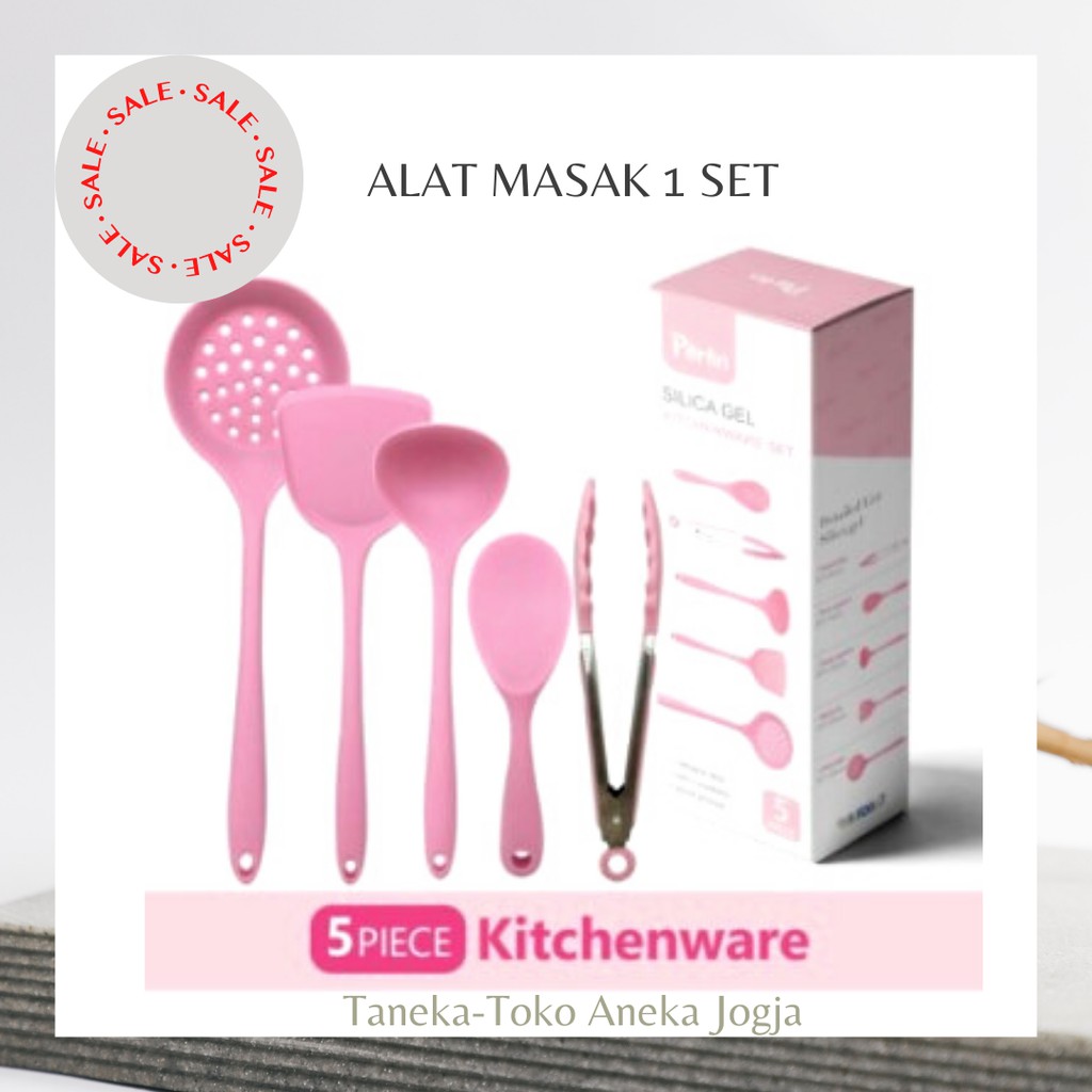 Satu Set Alat Masak | Spatula 1 Set | Alat Dapur Pink | Kado Nikah Lucu