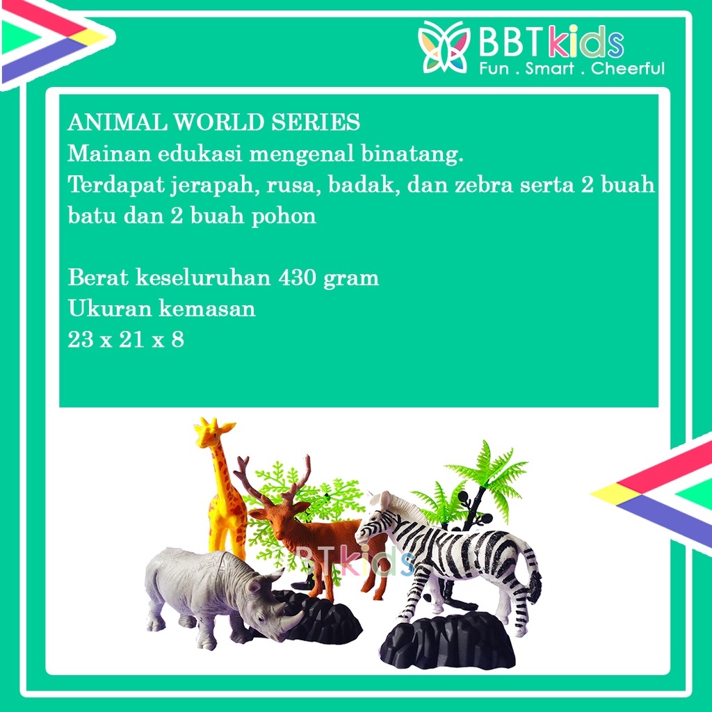 MAINAN WORLD ANIMAL SOFT SERIES 4 PCS BINATANG KARET MAINAN | SERIES 206