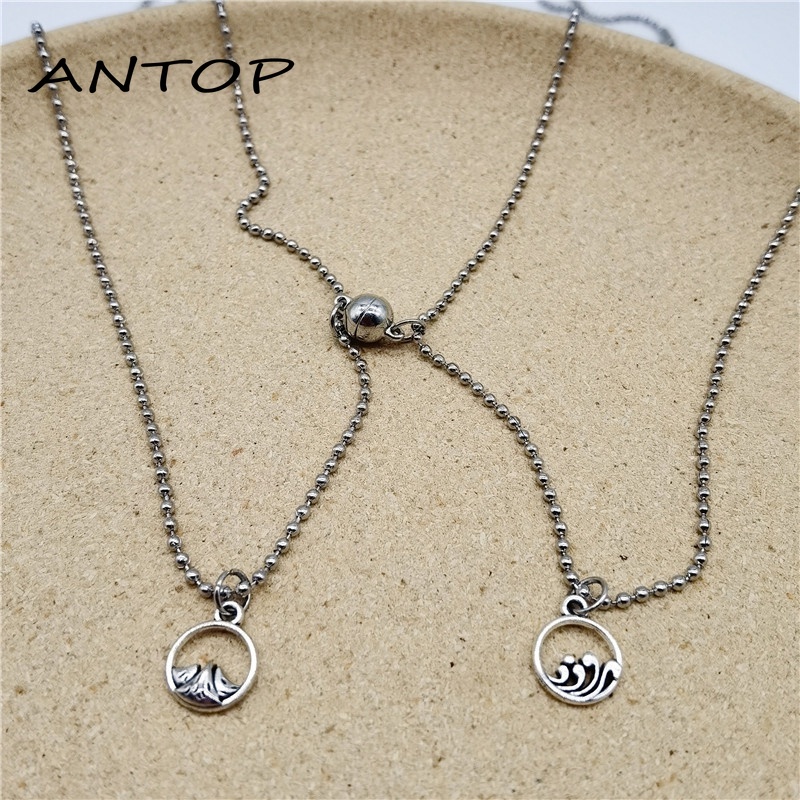 2 Pcs/set Fashion Satu Sama Lain Magnetik Pasangan Kalung Perhiasan Pria Dan Wanita Pasangan Hadiah Hari Valentine ANTOP