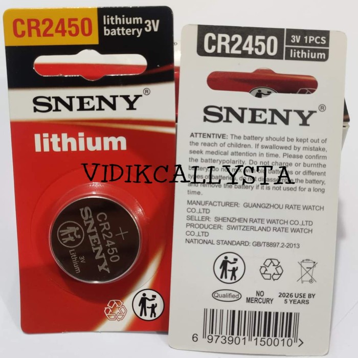 BATERAI LITHIUM 3V CR 2450 CR-2450 BATREI BATRE KANCING CR2450 ASLI ORIGINAL