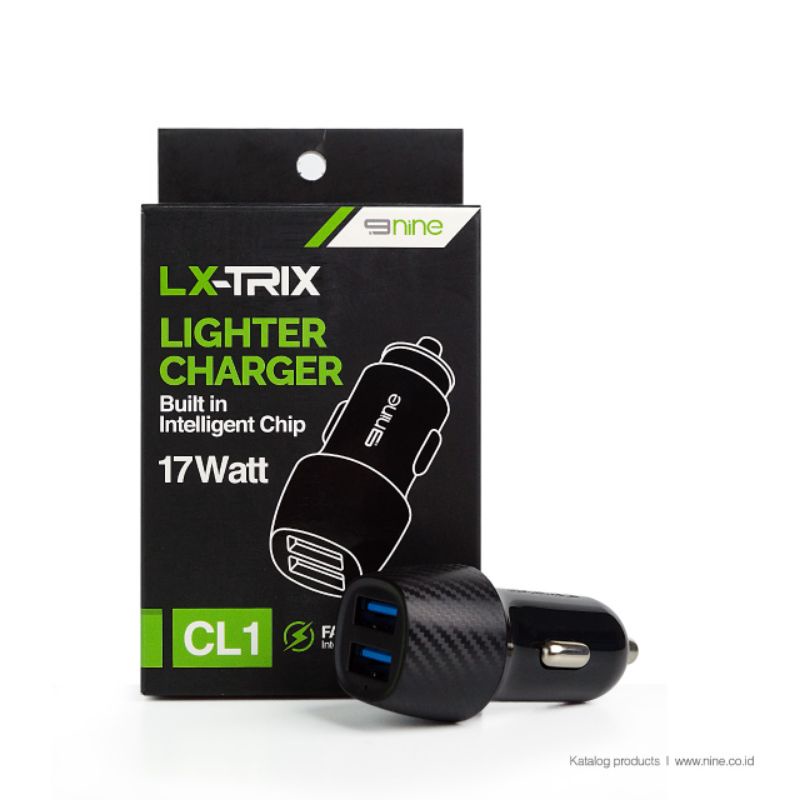 LIGHTER CHARGER CAR DUAL USB + CABLE 3 IN 1 FAST CHARGER 12V-24 V 17 WATT NINE