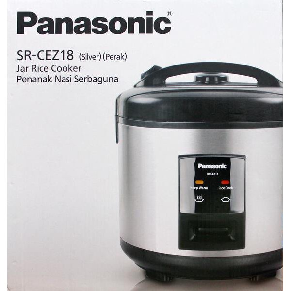 Panasonic Rice Cooker Magic Com Penanak Nasi Serbaguna SR-CEZ18 SILVER BLACK