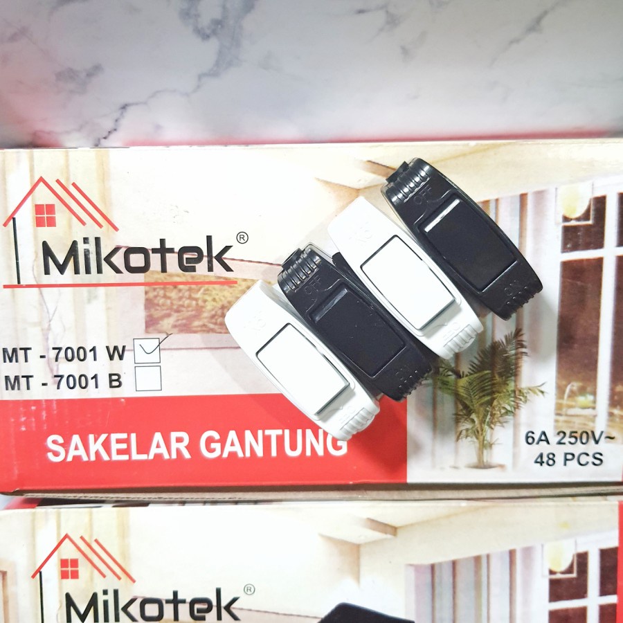 Mikotek Saklar Skakel Gantung Jumbo Mikotek Pin Kuningan Hitam Putih