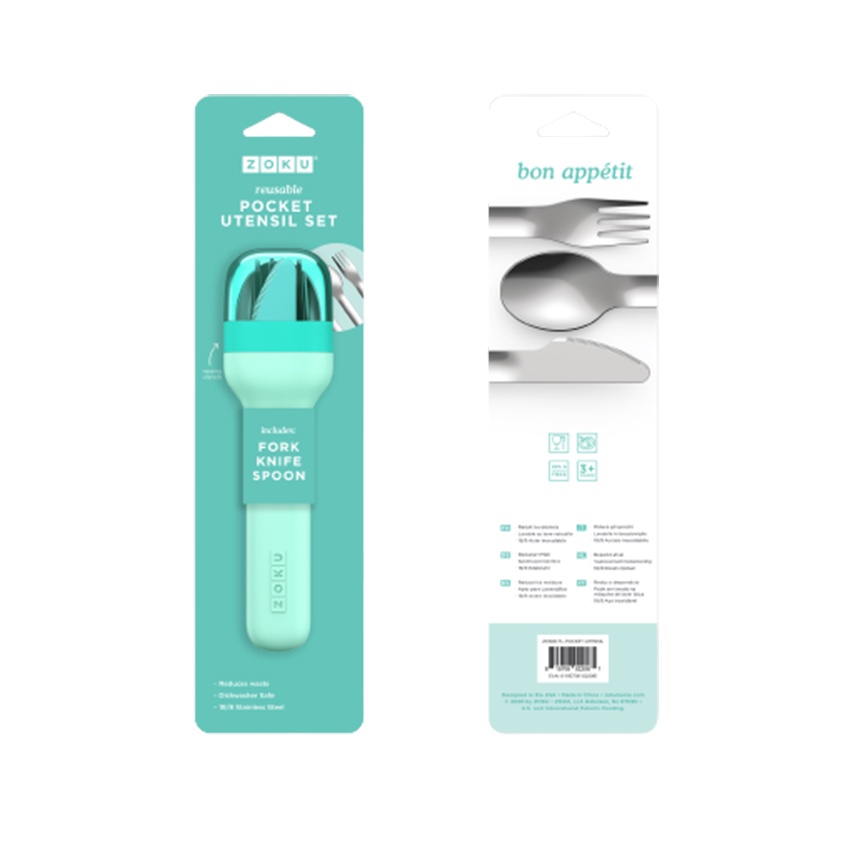 Zoku Pocket Utensils - Case Casing Alat Makan Sendok, Garpu, Pisau Knife Spoon Fork Toddler Utensil Bayi Baby Balita