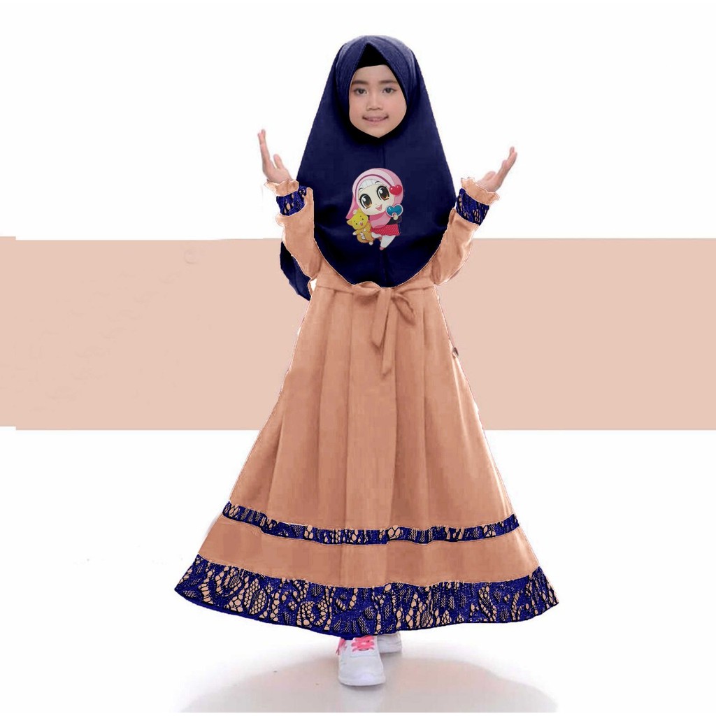 HOPYLOVY - Gamis Anak Two Tones Tisha Kids dengan Lampu LED