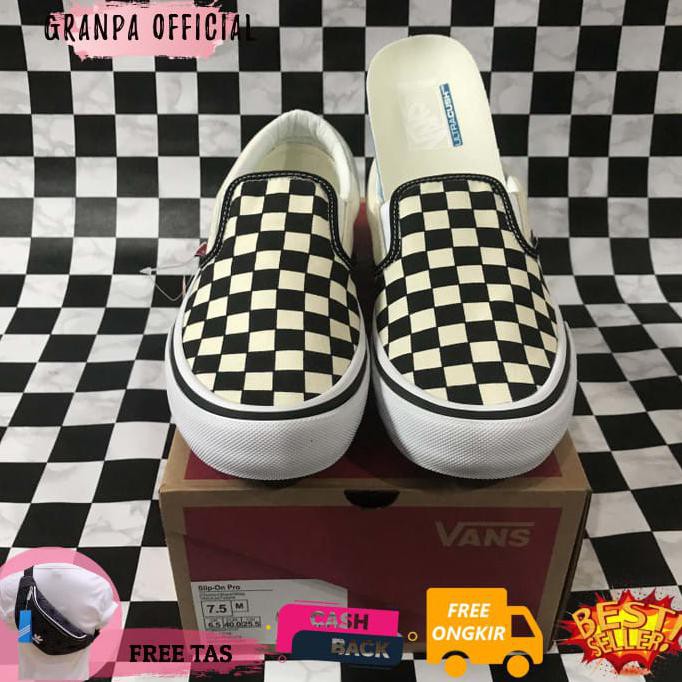 Promo Vans Slip On Pro Checkerboard Original / Slip On Pro Iramastore22