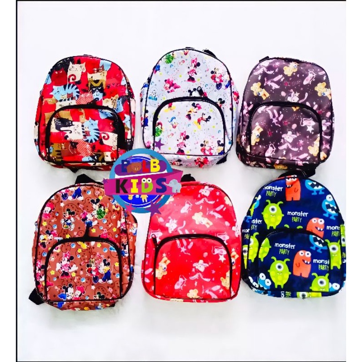 Tas Sekolah Ngaji Anak Perempuan Ransel Cowok Unisex Motif Karakter Kartun Lucu