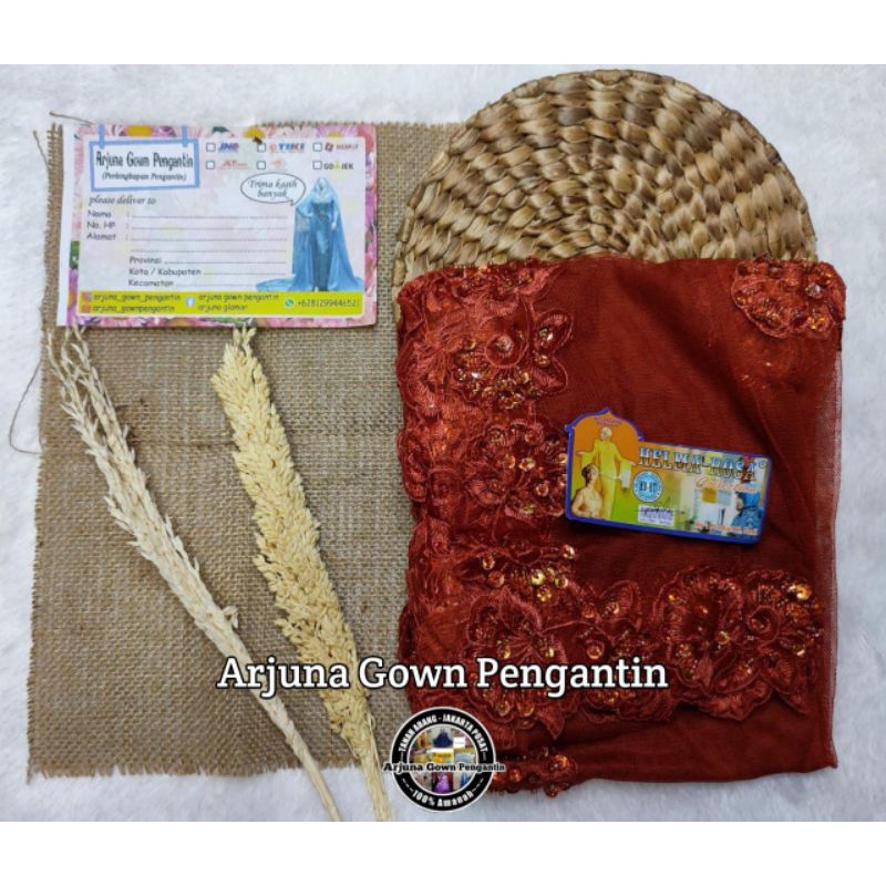 [TERMURAH] Selendang Bordir Payet || selendang akad || Selendang Pengantin Payet-Bata