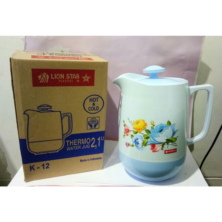 Teko Eskan 2,1 Liter Lion Star K12 Kettle Termos Air Panas Dingin K 12 Thermo Water Jug Serbaguna