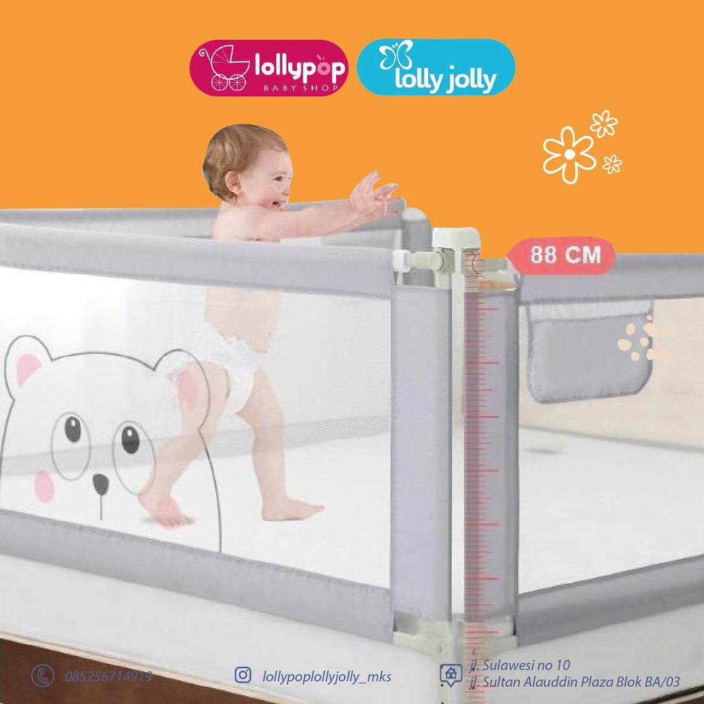 SAFETY BED/BEDRAIL tinggi 88cm-Lebar 200cm