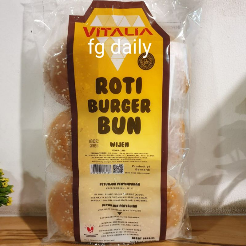 

Roti burger wijen vitalia / roti burger murah halal