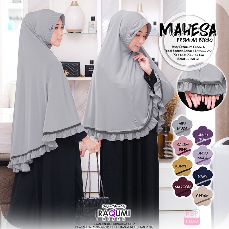 Jilbab Khimar Syar'i Instan Mahesa Premium Bergo Raqumi Hijab