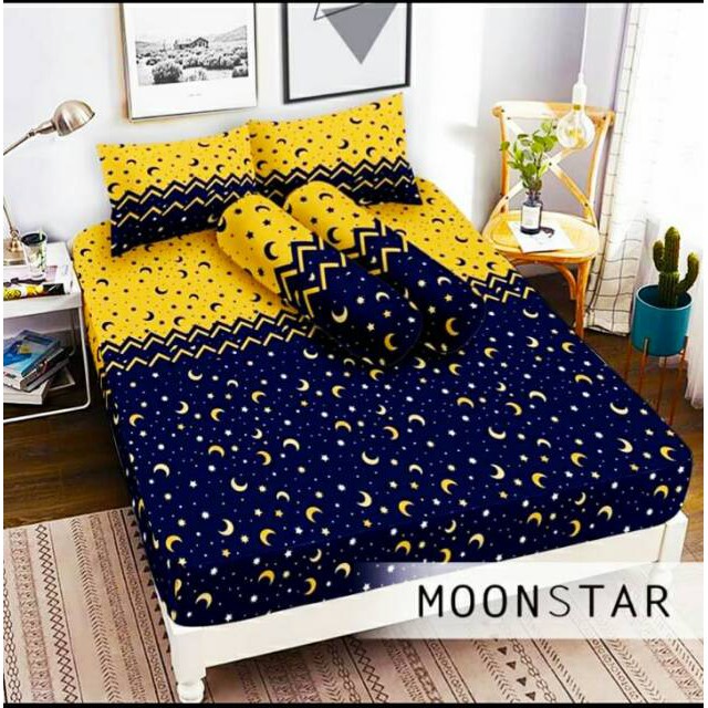 SPREI HOMEMADE UK 180X200 SPREI MOTIF BULAN BINTANG 1SET