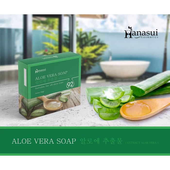 Sabun Lidah Buaya Aloevera - Hanasui Aloe Vera With Scrub Soap BPOM ORIGINAL