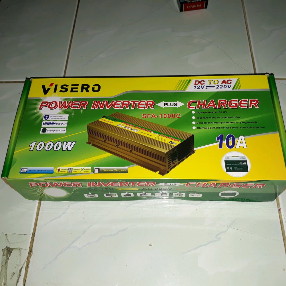 Promo  Power Inverter 1000W Plus Charger 10A Visero