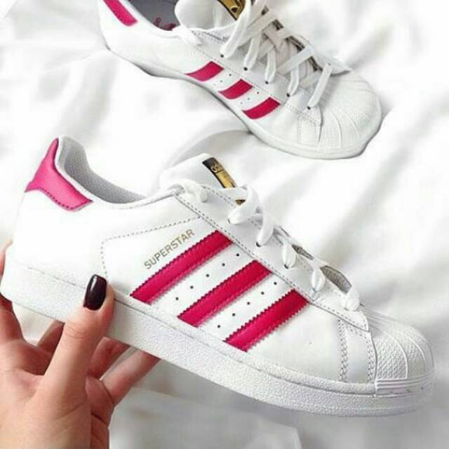 adidas superstar white and pink