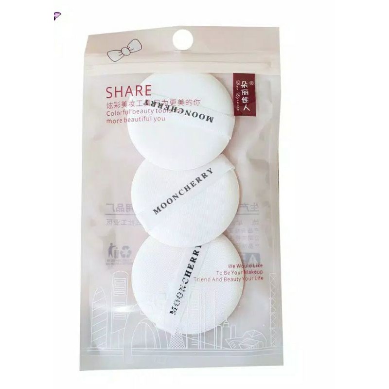 Sponge isi 3 bedak tabur new 5,3cm ( sepack isi 3pcs)