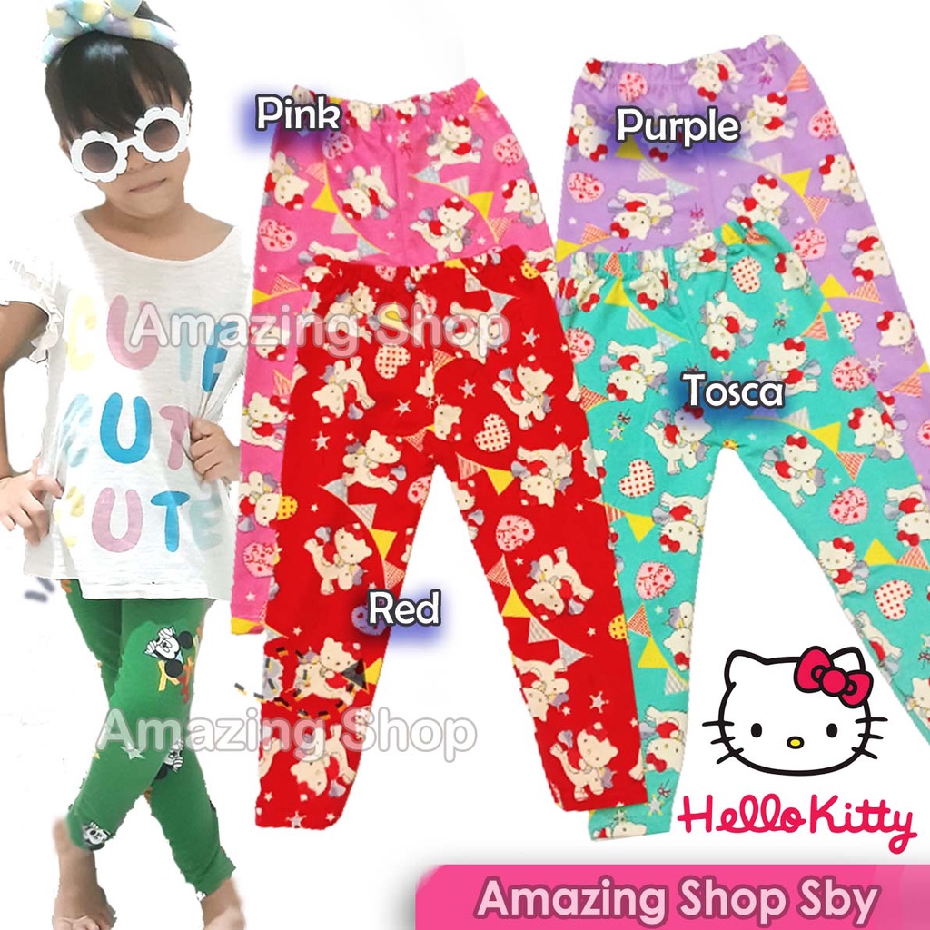 Legging Anak Perempuan Cewek Motif Hello Kitty Usia 2-8 Tahun Amazing Shop SBY