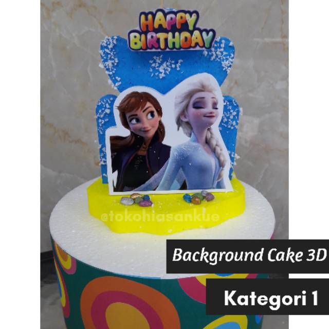3D1 - Hiasan Kue Cake topper Background Cake kue Frozen