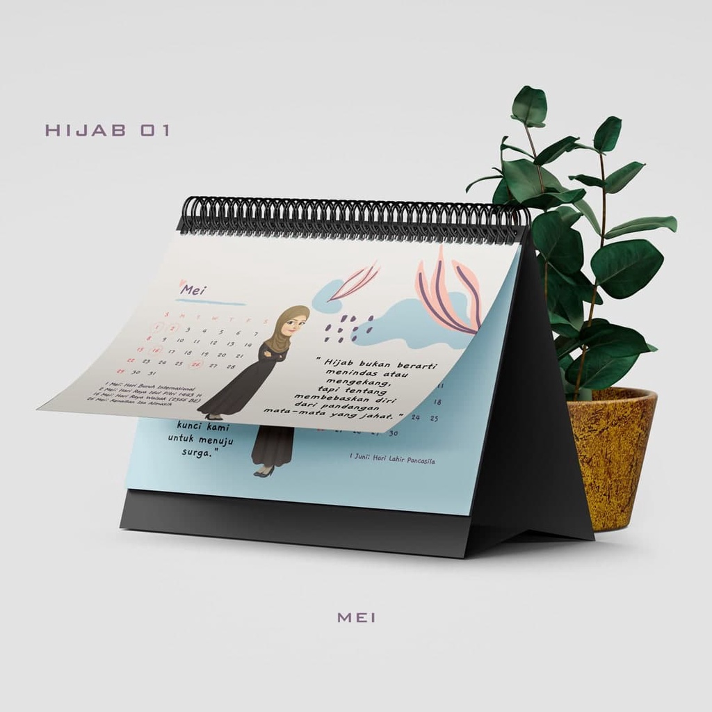 

cetak Kalender Quote Hijab Muslimah Motivasi aesthtic tahun 2022