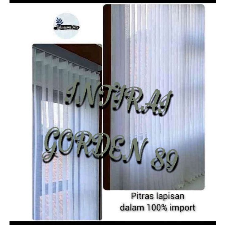 Gorden Vitrase Poil Putih Polos Lebar 100 x T 250-300cm Gorden Vitrase Polos Transparan Hordeng Lapi