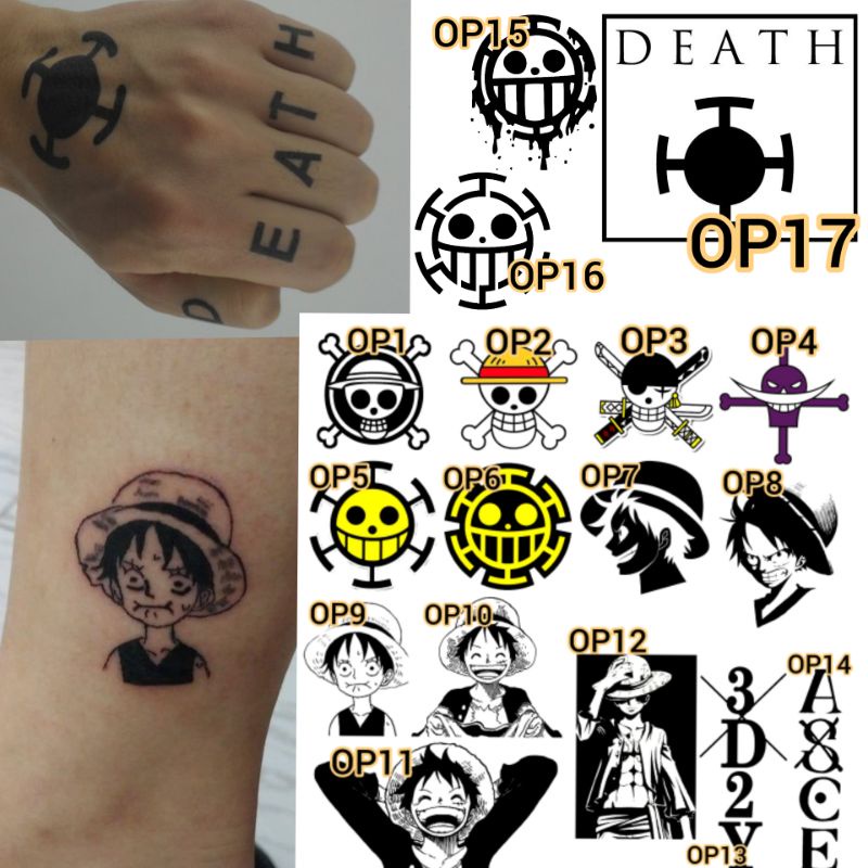 Tato Temporer ONE PIECE Tato Jari Tatto Aesthetic - OP