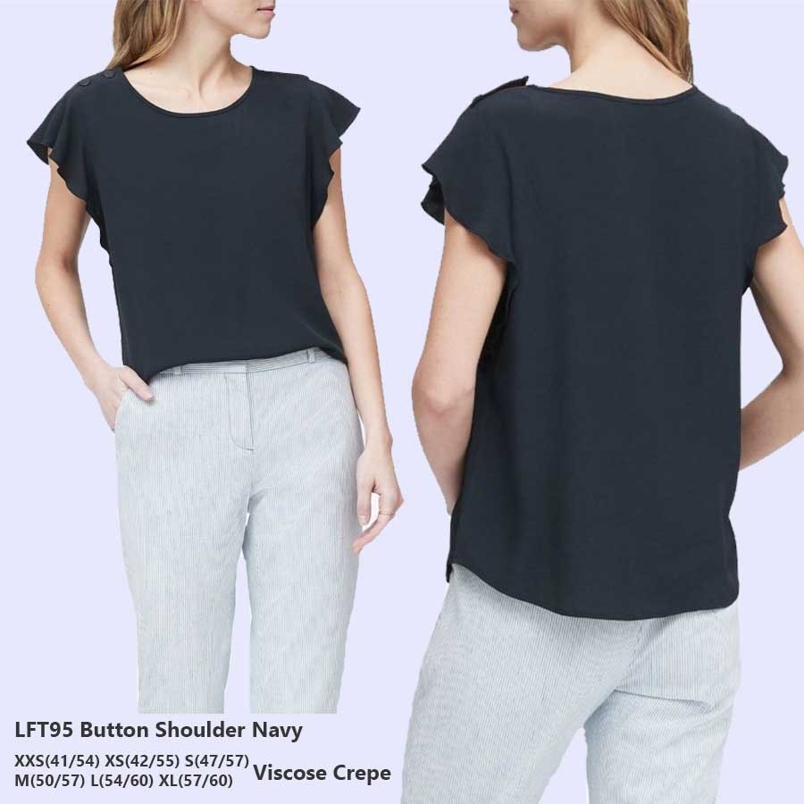 LOFT Blouse Wanita Buttonshoulder Crepe-2